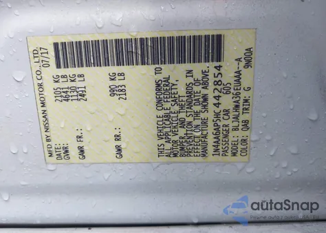 2017 Nissan Maxima 3.5 Platinum z USA, uszkodzony, nr VIN 1N4AA6AP5HC442854